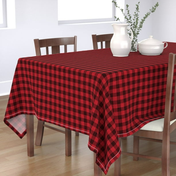 Tablecloth Country Cowboy Red Plaid Red Check Red And White Men Cotton Sateen